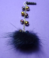 Fluffy headphone charm